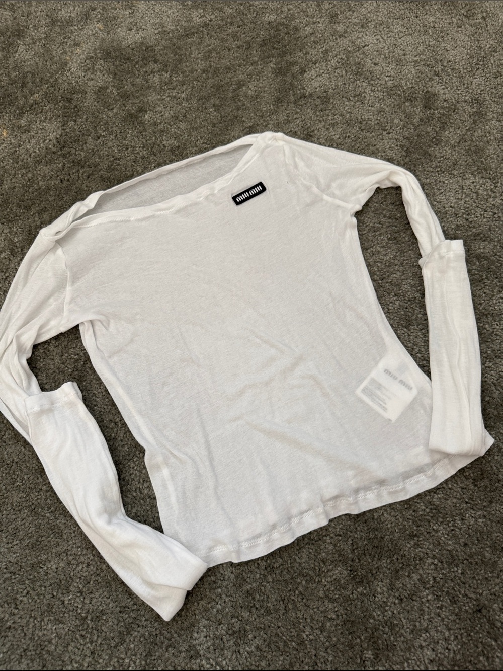 White Semi-Sheer Long Sleeve Tee never worn